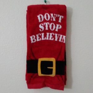 John Ritzenthaler Christmas Towels 2 Pk. Red Don’t Stop Believin’
